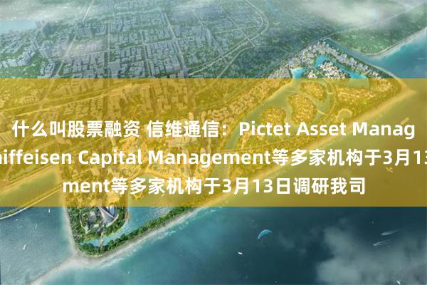什么叫股票融资 信维通信：Pictet Asset Management、Raiffeisen Capital Management等多家机构于3月13日调研我司