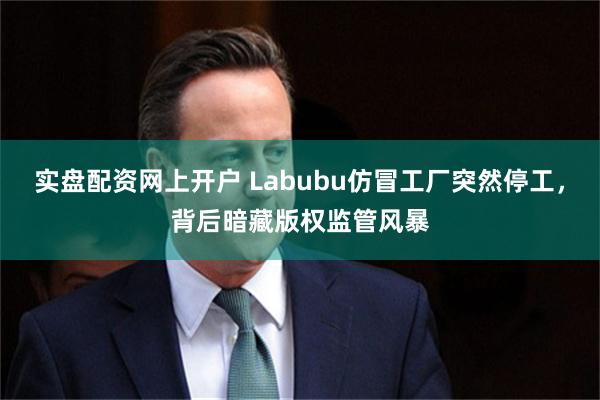 实盘配资网上开户 Labubu仿冒工厂突然停工，背后暗藏版权监管风暴