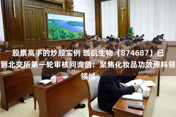 股票高手的炒股实例 珈凯生物（874687）已收到北交所第一轮审核问询函：聚焦化妆品功效原料领域